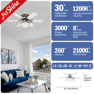 32 Inch 6 MDF Blade Classic Ceiling Fans Remote Control Energy Efficient