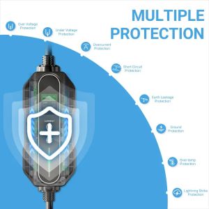 Mobile Vehicle Charging Station With LCD And 8 Hour Time Delay 6-16A EV Charger