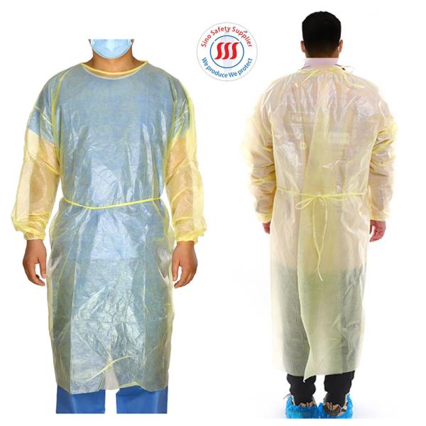 EN14126 PP PE Medical Isolation Gowns Personal Protective Hospital Isolation