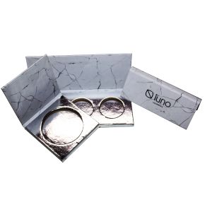 Buy cheap Handmade Empty Blush Palette Shiny Silver Paper Luxury Makeup Palette from wholesalers