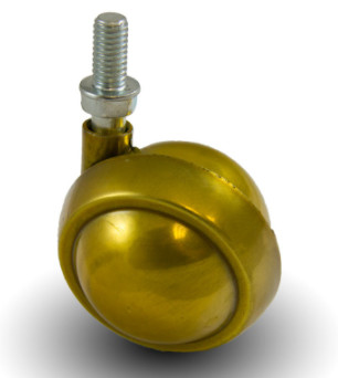 Quality Brass Metal Ball Caster With Threaded Stem Carpet Wheel for sale