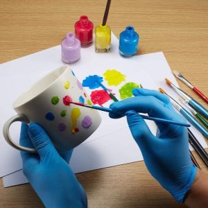 Buy cheap Disposable Surgical 3.5mg/Pcs Nitrile And Latex Gloves Blue from wholesalers