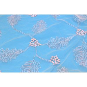 Buy cheap Mesh Allover Leaf Lace Fabric With Polyester Water Soluble Embroidered from wholesalers