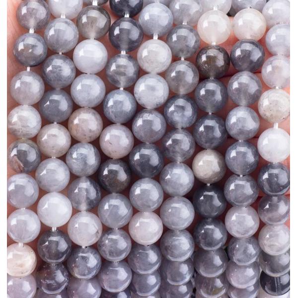 Buy cheap Grey Cloudy Quartz Loose Bead Strands Semi Precious Stone Natural Crystal Gemstone for DIY Jewelry Making from wholesalers