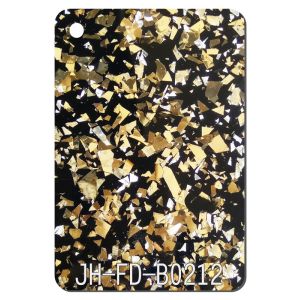 Buy cheap 1.2g/Cm3 Gold Black Chunky Glitter Acrylic Sheet 1040x620mm from wholesalers