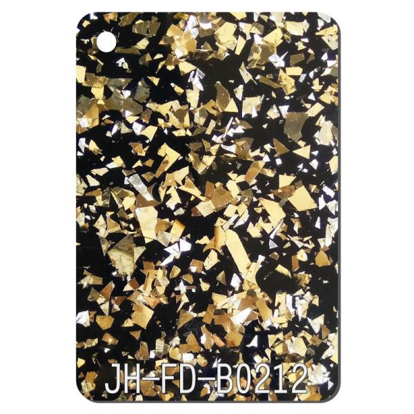 Buy cheap 1.2g/Cm3 Gold Black Chunky Glitter Acrylic Sheet 1040x620mm from wholesalers