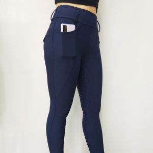 Buy cheap Womens Horse Riding Pants Navy Blue Front Pocket Full Seat Silicone Grip product
