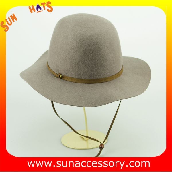 Buy cheap 2047 Sun Accessory Wool felt floppy hats with neck tie ,Shopping online hats and caps wholesaling from wholesalers