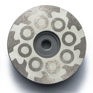 Granite Diamond Powder Resin Filled Cup Wheel Round T Shape Segment Wheel 100mm