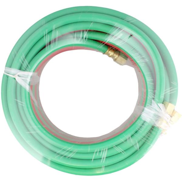 1.63KGS Soft Hose 25ft 1/4" B Fittings 800PSI Oxy Acetylene Twin Type T Grade R