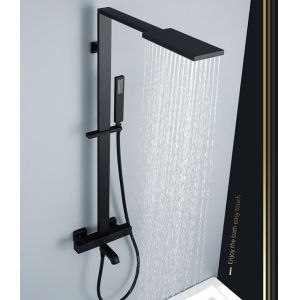 China constant temperature Black sprayed Nordic Rain Shower Faucets on sale