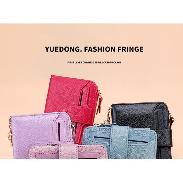 PU Leather Lady Purse ID Window Card Sleeve Wallet Bifold Short Wallet with Custom Logo