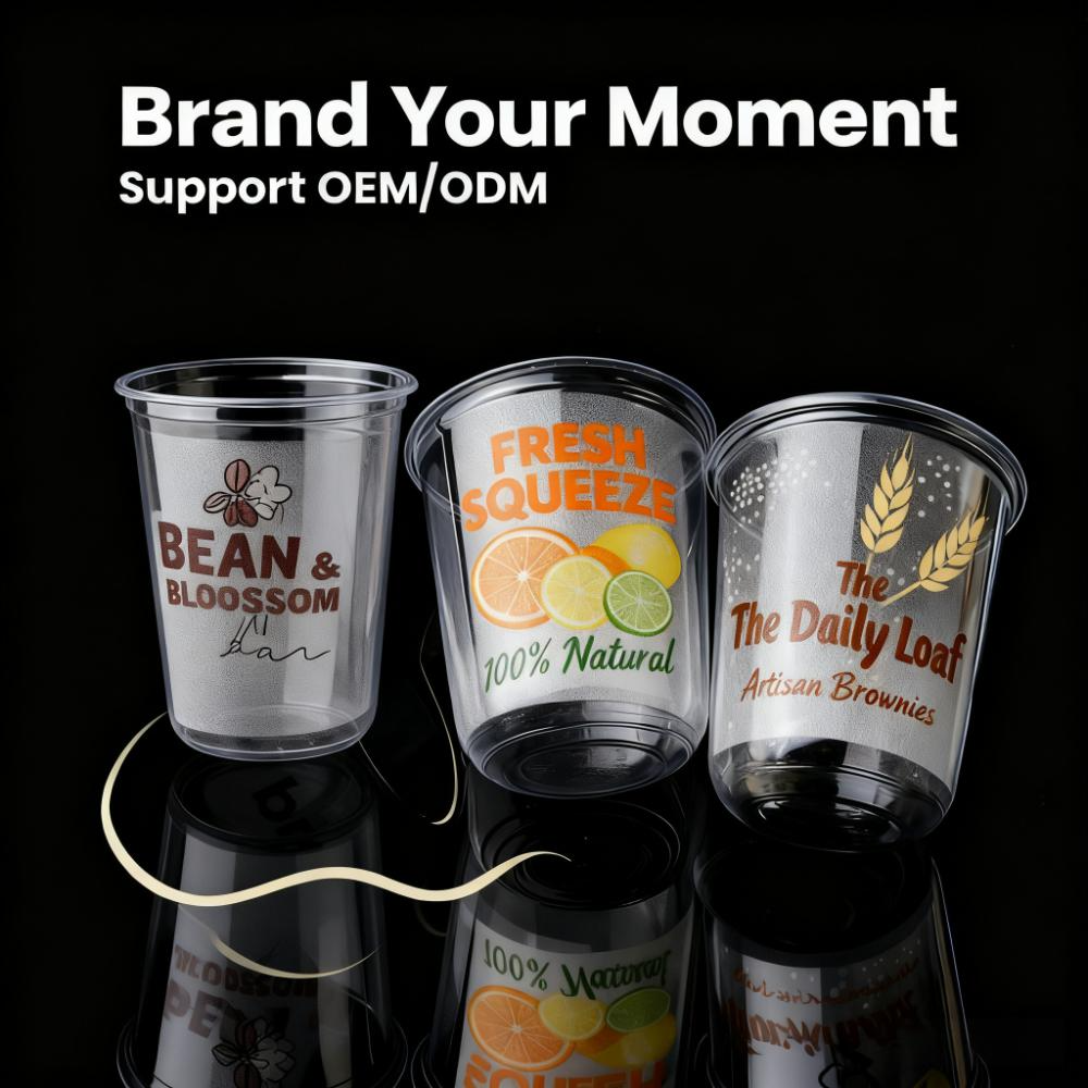 Buy cheap 12/14/16/20oz Custom Printed Logo Clear PLA U Shape Juice Bubble Tea Ice Coffee Plastic Cups from wholesalers