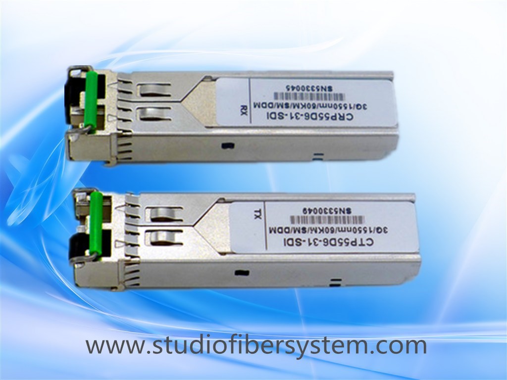 Buy cheap 60KM 1550nm 3G SDI Video SFP Optical Transceiver include 1SFP transmitter and 1 SFP receiver, supporting pathological from wholesalers