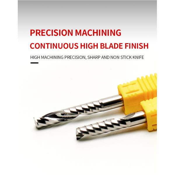 YB Hot Sales Tngsten Steel Alloy CNC Cutter Bit Single Flute Spiral End Mill Wood Milling Cutter CNC Bit for Aluminium Acrylic