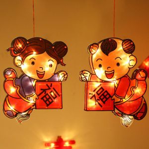 2022 Spring Festival Led Hanging Lights Interface Window Cup Suction Lantern