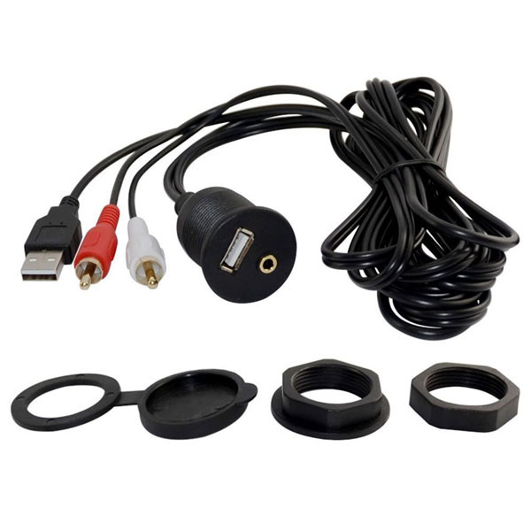1 M Waterproof Dash Mount USB Aux Extension Cable / car usb aux Panel Mount