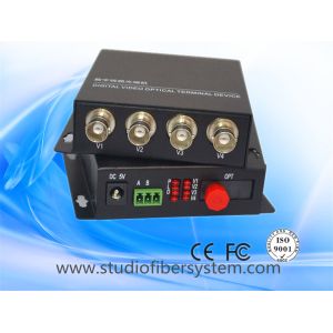 Buy cheap 4ch analog video fiber transmitter and receiver with rs422/232/485 or analog audio in iron case from wholesalers