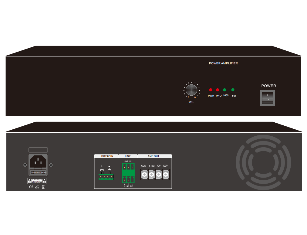 Rectangle 60W Audio Power Amplifier 80-16KHZ Power Audio Amplifier