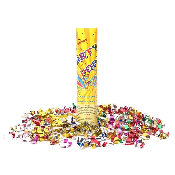 Quality Gold Metallic Foil Streamer Party Confetti Cannon 20cm Disposable for sale