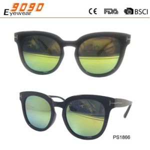 Buy cheap Fashionable sunglasses with plastic frame, Lens with Flash Mirror from wholesalers