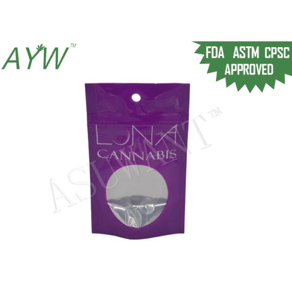 Buy cheap Custom Colorado Smell Proof Weed Bags With Eyeable Window / Zip Closure FDA from wholesalers