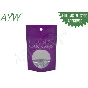 Buy cheap Custom Colorado Smell Proof Weed Bags With Eyeable Window / Zip Closure FDA from wholesalers