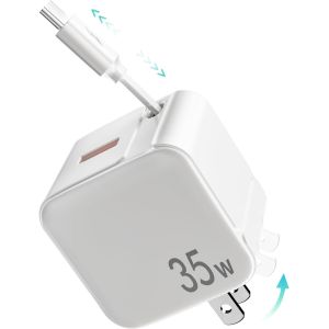 Buy cheap 2in1 Phone Wall Adapter Charger 35W 8Pin Ports With Retractable Cables from wholesalers