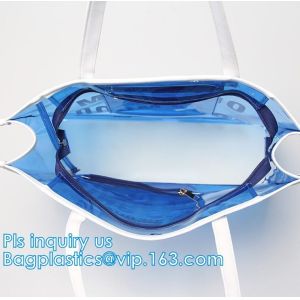 Buy cheap PVC Tote Shopper Square Handbag Ladies Shoulder Beach Bag, pvc waterproof shoulder beach bag with two bags, handle shoul from wholesalers