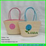 Buy cheap LUDA wheat straw woven straw bags embroidery dots funky beach bags from wholesalers