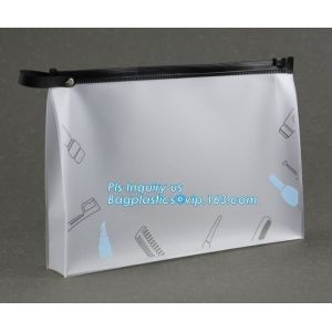 Buy cheap PVC slider zipper cosmetic makeup bag and pouch, Comfortable touching matt finishing slider Zip lockk stand up bag foggy e from wholesalers
