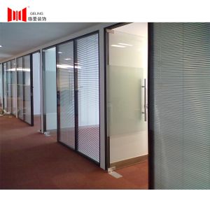 Buy cheap 6063 Aluminum Partition Wall Frosted Fixed Glass Partition With Blind product