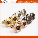 Buy cheap Rose Gold Black Silver Golden Cuff Links for Man Top Brand Aigner Copy Cufflinks for Man from wholesalers