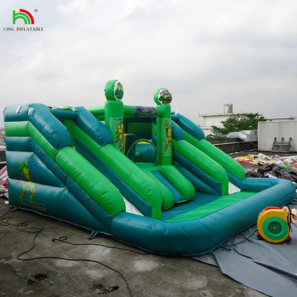Commercial Water Slide Inflatable Kids Outdoor Double Lane Water Slide Bounce House Inflatable Water Slide with Pool