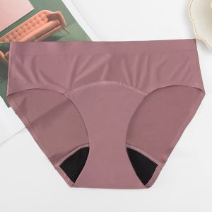 Solid Color Seamless Leak Proof Menstrual Panties 4 Layers Period Panties Tampon