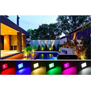 RGBW WIFI Controlled Outdoor Flood Lights Aluminum Diecast Tuya Floodlight
