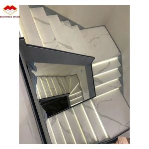 Buy cheap Modern Design Style Straight Stair Customized Luxury Artificial Marble Staircase from wholesalers