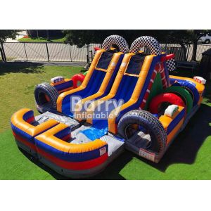 Buy cheap Commercial Inflatable Obstacle Course For Kids / 30 FT Racing Wet Day Obstacle Course from wholesalers