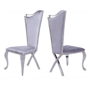 Buy cheap 54x49x117cm Modern SS Dining Chairs With Black Velvet High Backrest from wholesalers