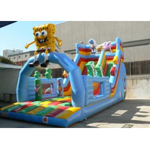 Buy cheap Kids Double Slide Blue Print Commercial Inflatable Slide PVC Waterproof from wholesalers