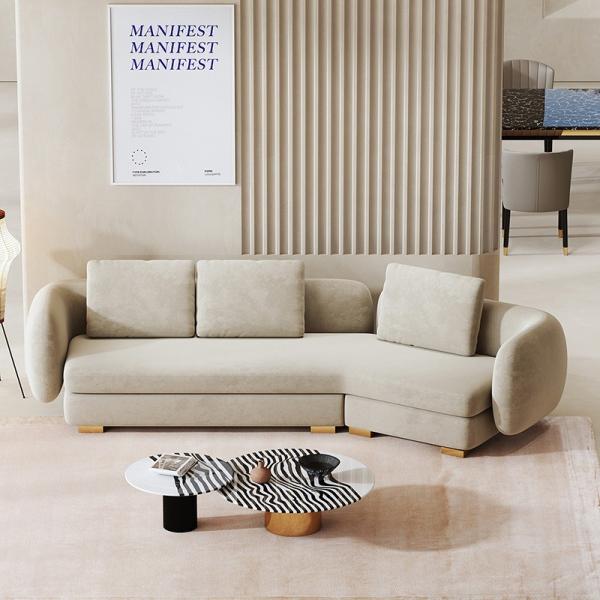 Modern 3 4 5 Star Hotel Lobby Furniture 4 Seater Reception Curved Sofa Set