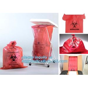 Buy cheap Disposable plastic biohazard bags infectious linen waste bags, Yellow Biohazard Waste Bag Medical Specimen Transport Bag from wholesalers