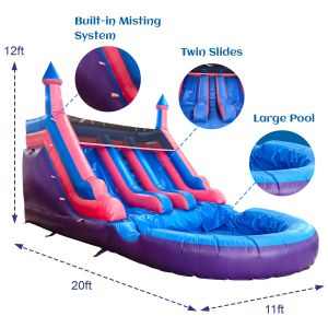 Buy cheap Outdoor Commercial Double Lane Inflatable Water Slides With Pool from wholesalers
