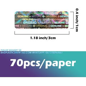 Authentic Hologram Labels/Stickers Silver Transfer Tamper Evident Security