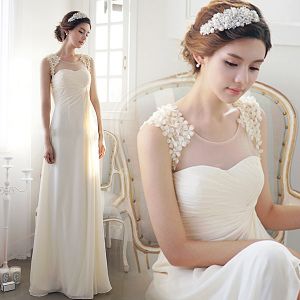 Buy cheap Lace Shoulder Chiffon Light Green Evening Dresses TSJY047 from wholesalers