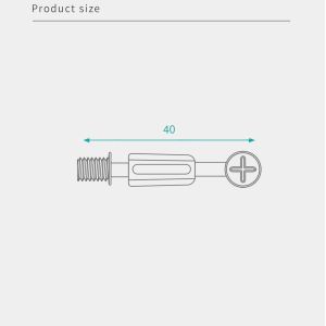 40mm Steel Minifix Connecting Bolts With Nylon Dowel, Furniture Cabinet