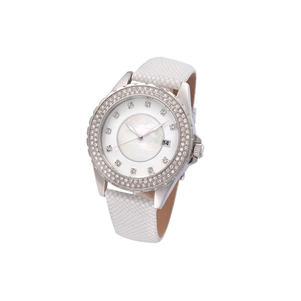 Quality Women Quartz Stone Watch ,  Timepieces White Quartz Watch Stainless Steel Case for sale