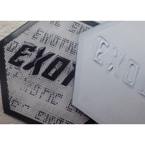 TPU Embossed Logo Self Adhesive Patches For Clothes / Bags / Hats
