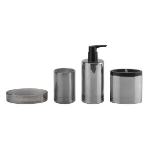 Buy cheap Black Nickel Glass Bathroom Accessories Sets Round Shape Ion Plating Effect Glass Soap Dispenser from wholesalers