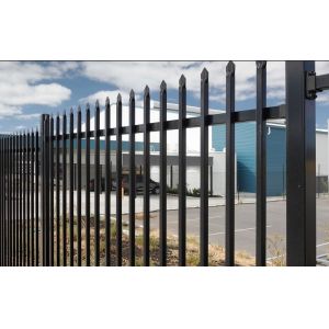 Buy cheap black powder coated tubular galvanized steel fence 1.2m*2.35m rail 45shs tube spacing 100mm upright 25mm from wholesalers